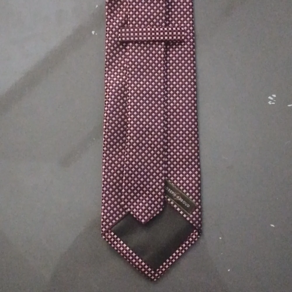 Joseph Abboud Burgundy, Brown and Pink Patterned Tie